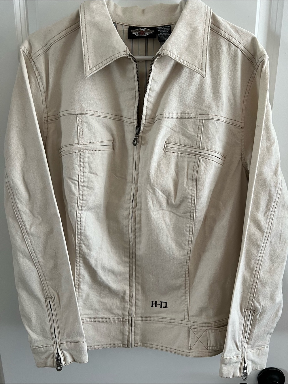 Harley-Davidson Men's Cream Full-Zip Shirt Jacket